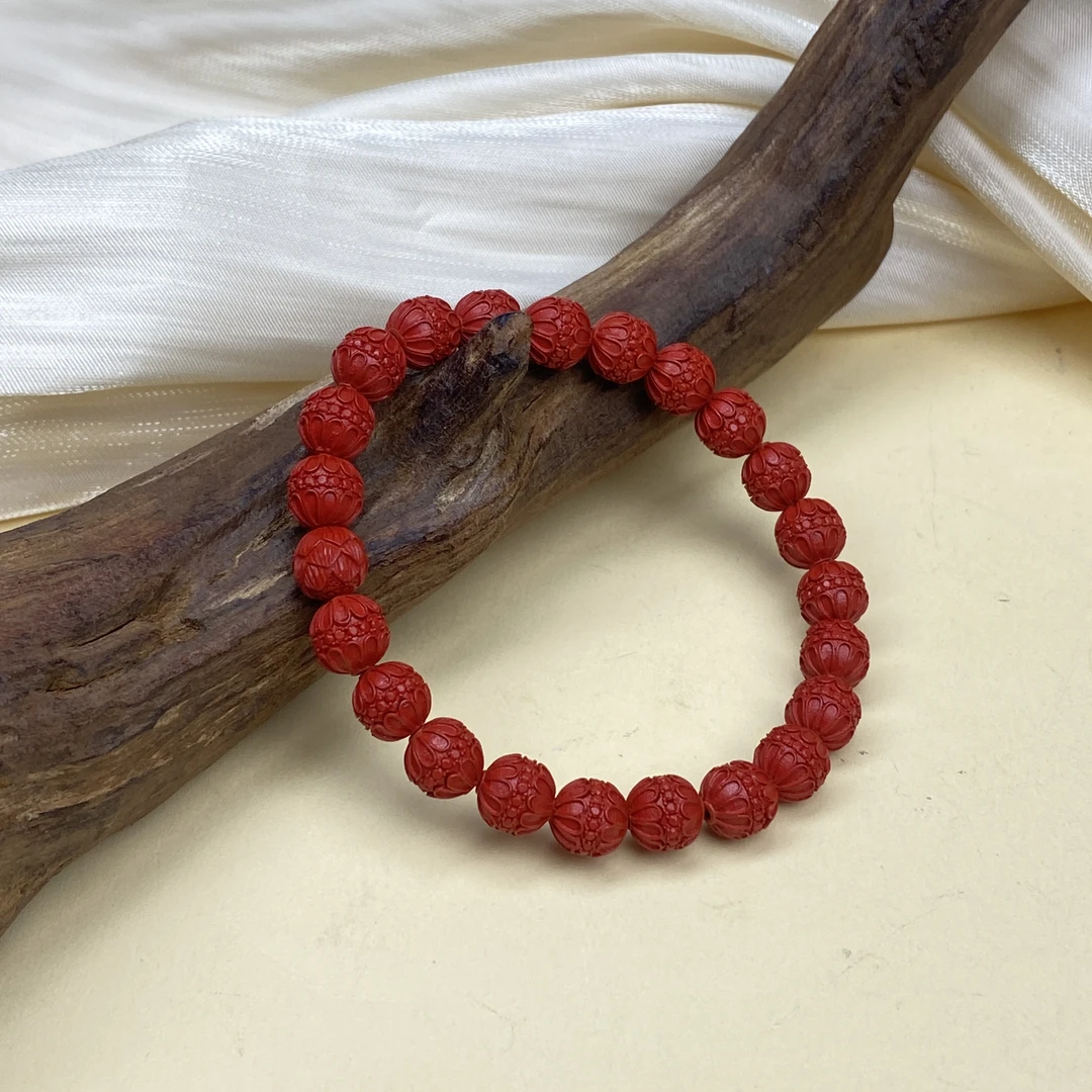 含辰砂工艺品【小北严选】朱砂手串-16H233X1【多样性发一】约7*7mm