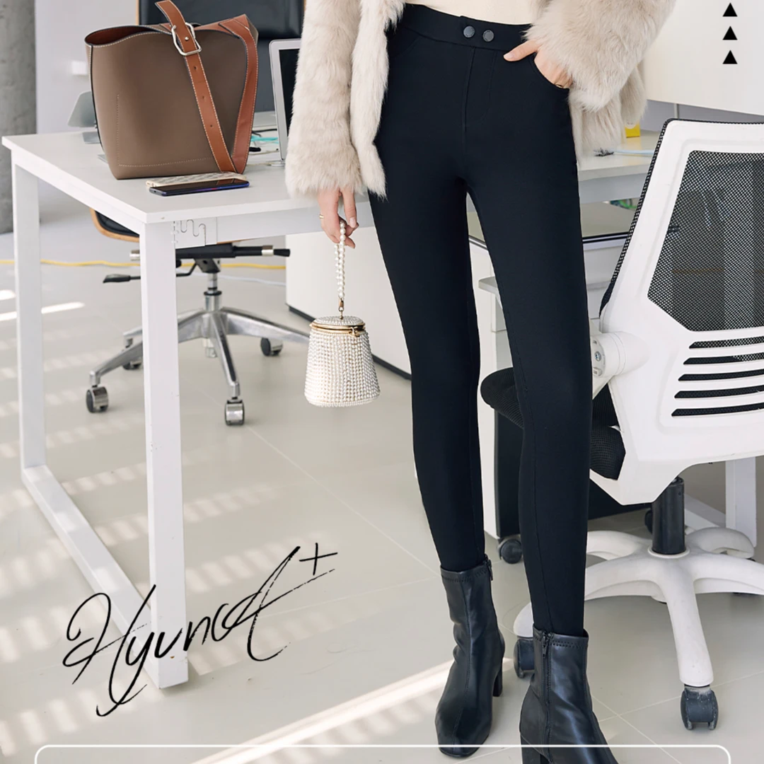 秋冬保暖羊毛蚕丝七天奥秘裤高腰显瘦小黑裤  C2617