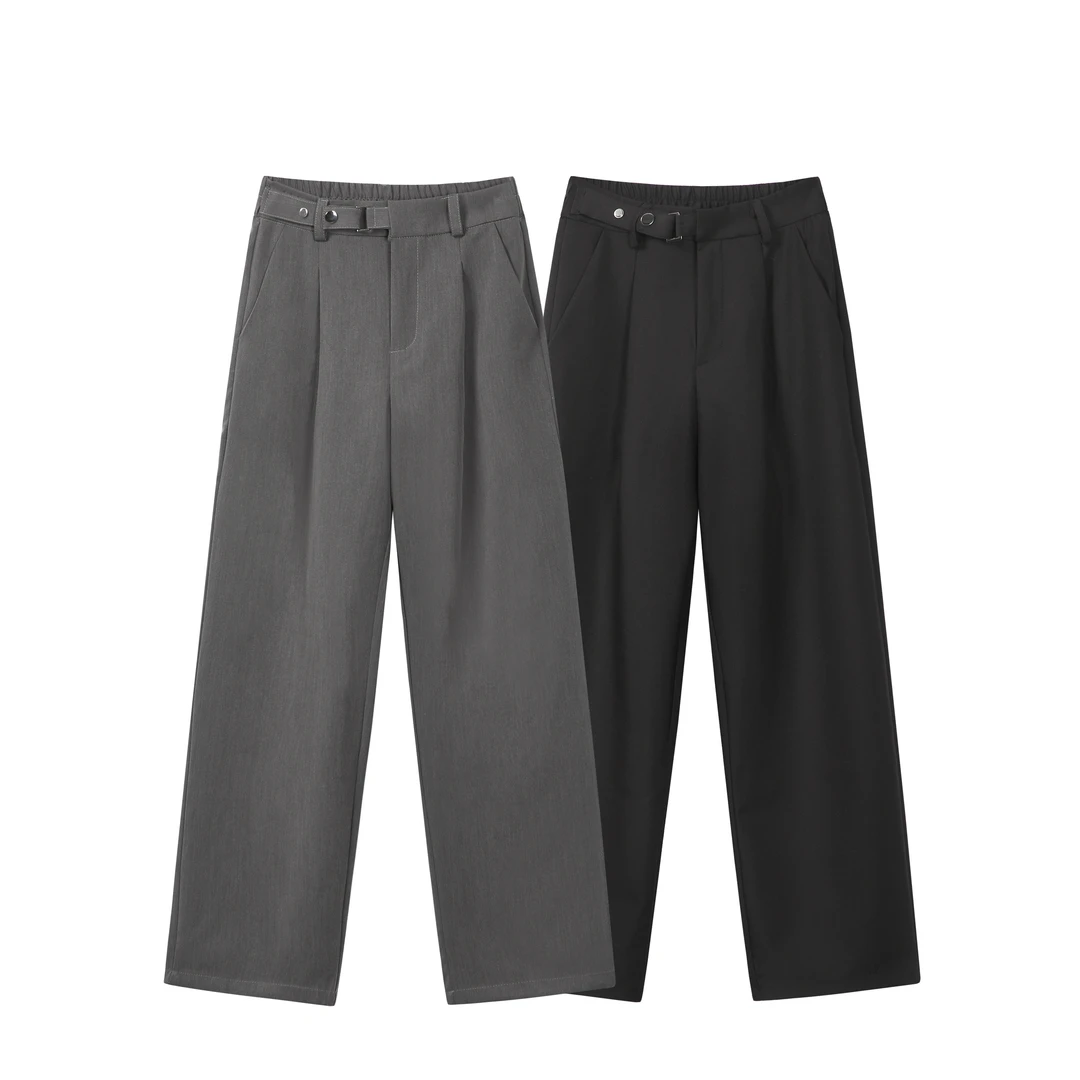 潮牌男女情侣宽松休闲简约百搭时尚慵懒显瘦垂感西装直筒阔腿裤