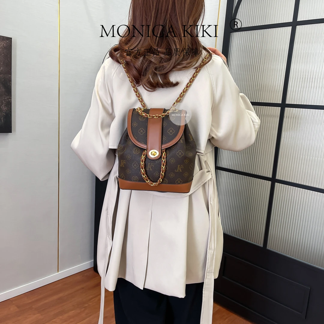 MONICA KIKI/莫妮卡奇奇秋冬新款双肩包潮流百搭经典时尚印花