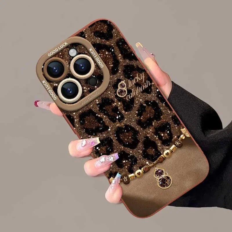 金钱葫芦豹纹适用苹果16promax手机壳iPhone15个性14/12防摔11pro