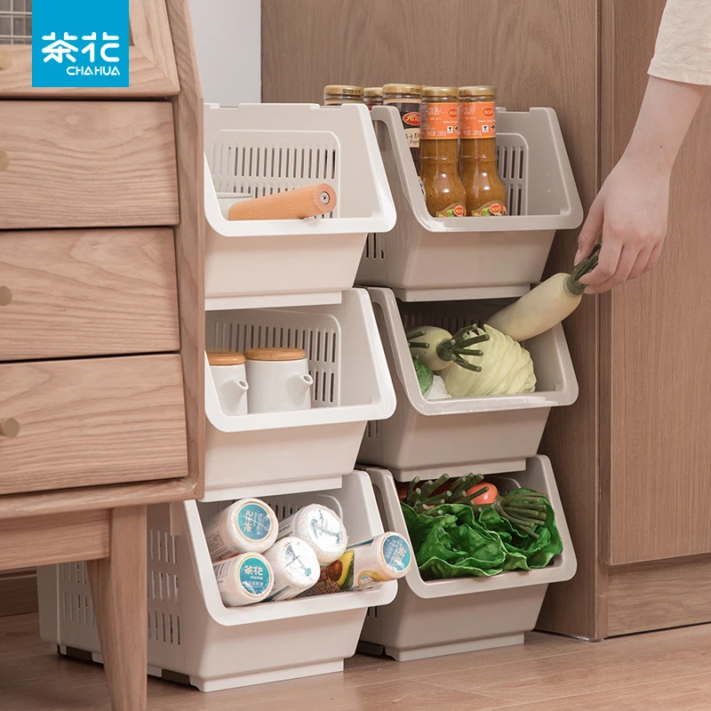 茶花多功能厨房收纳置物架碗碟落地多层收纳架调料架厨房置物架