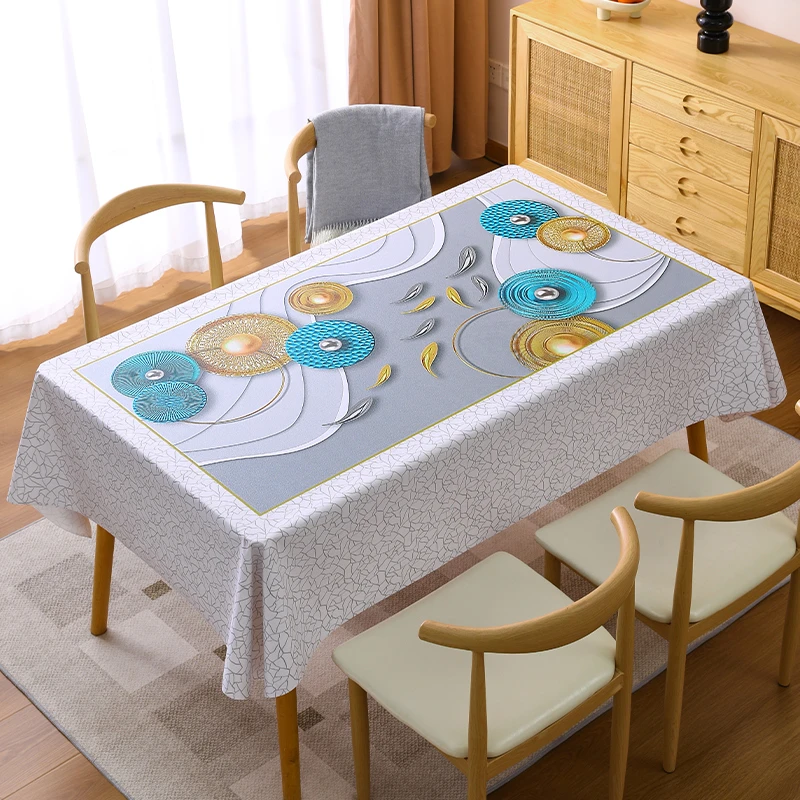本知流光年华长方形桌布防水防油防烫免洗餐桌垫轻奢大气直播推荐