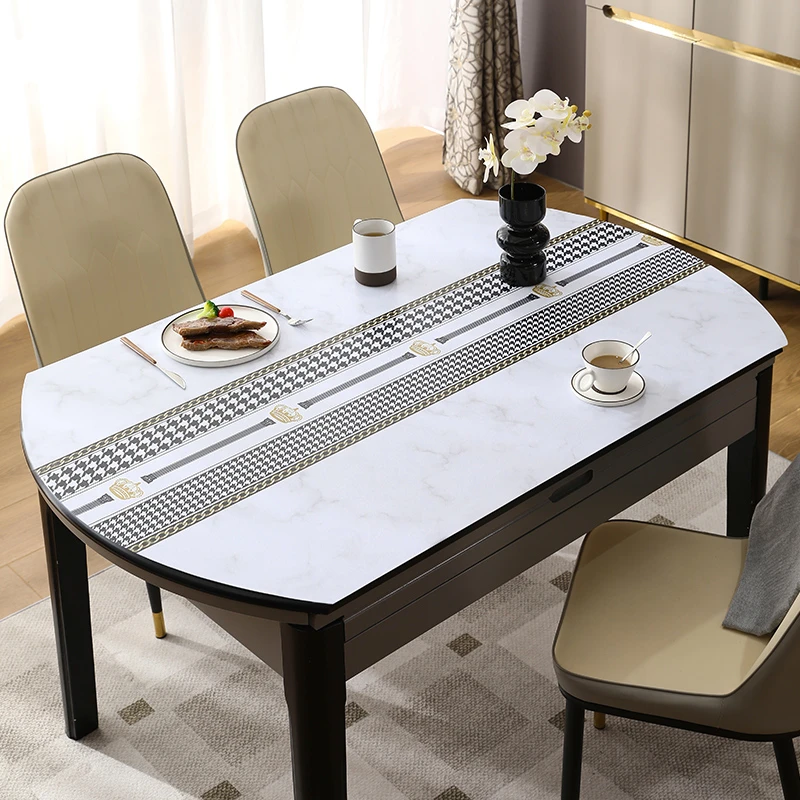 本知椭圆餐桌垫防水防油防烫免洗家用餐桌客厅茶几简约隔热垫网红