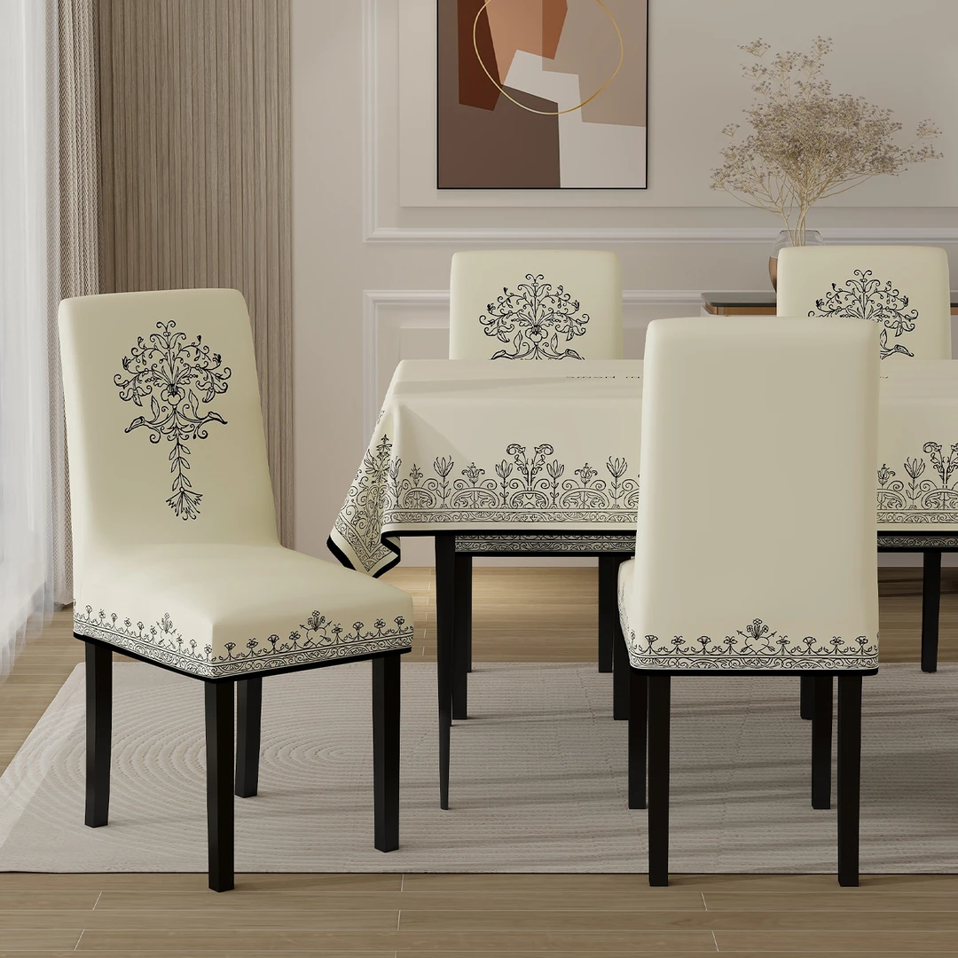 本知丘比特花园四季通用防滑椅子套罩可拆卸餐椅套通用高弹力品质