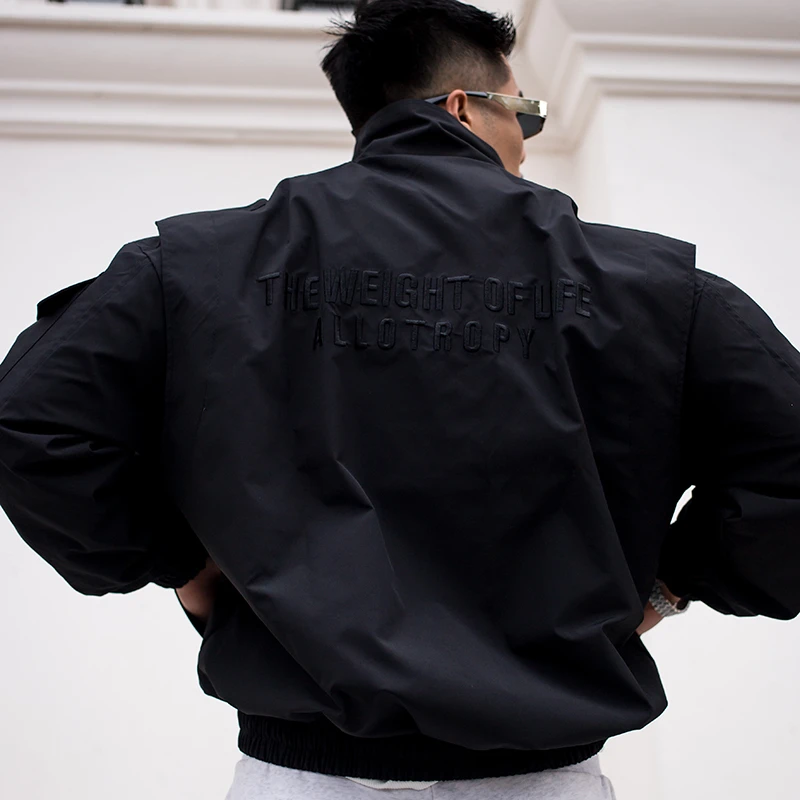 轻骑兵防风夹克外套双开门运动春秋季宽松潮流休闲薄款硬汉风格