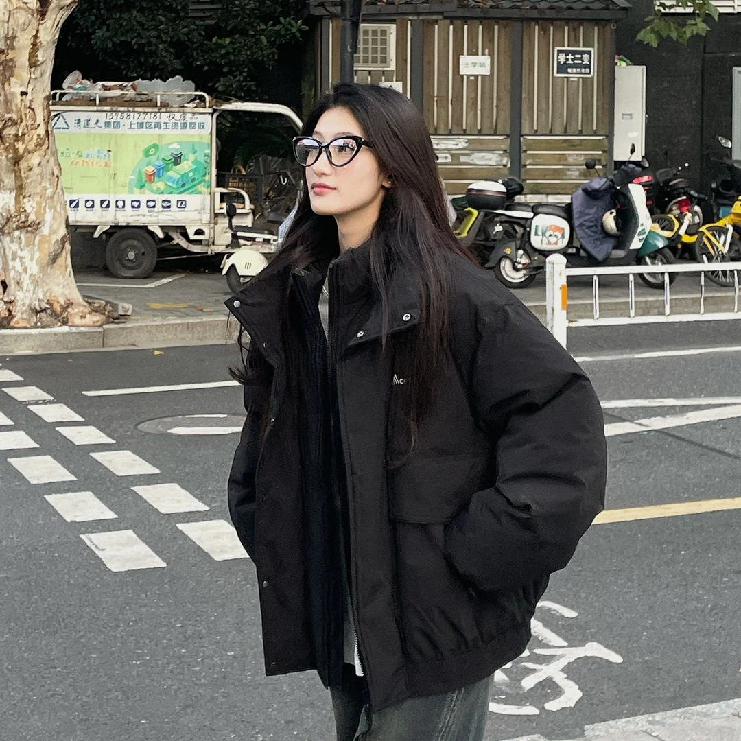 假两件棉服|森马设计感假两件冬新款外套厚款保暖立领棉衣百搭潮