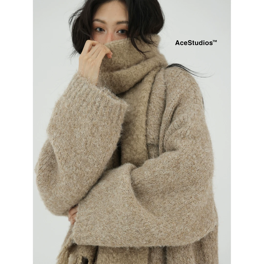 Acestudios 高级感针织毛衣美式慵懒风长款开衫外套 松弛感大衣女