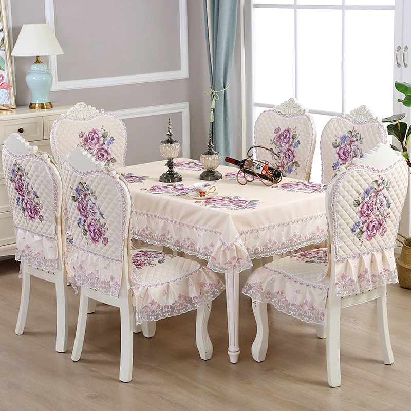 新款欧式椅子套餐桌椅套罩茶几布圆桌布餐椅垫套装现代简约加大