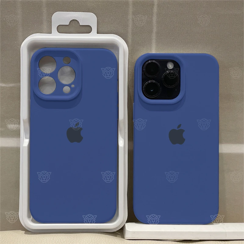 ins海军蓝iPhone15全包液态硅胶手机壳苹果14/13/12网红防摔超薄