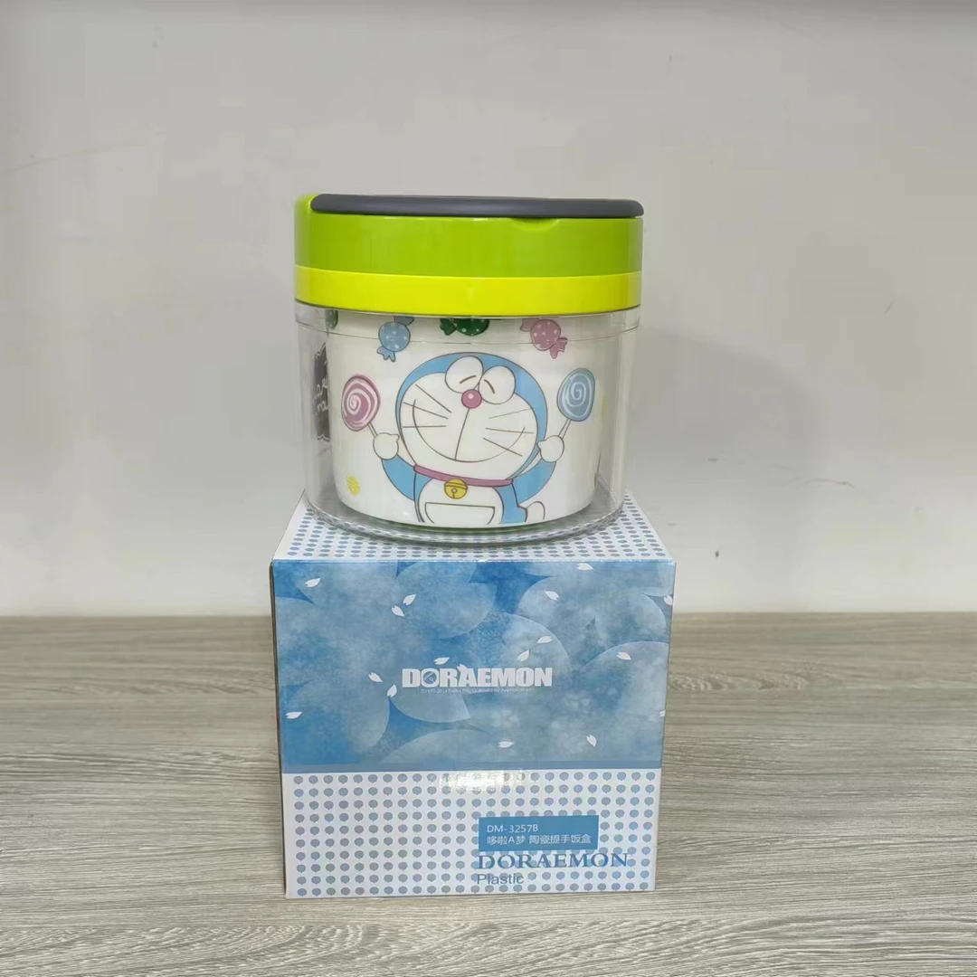 【品牌尾单】多啦A梦家用大容量便携双层陶瓷手提饭盒进微波炉加热