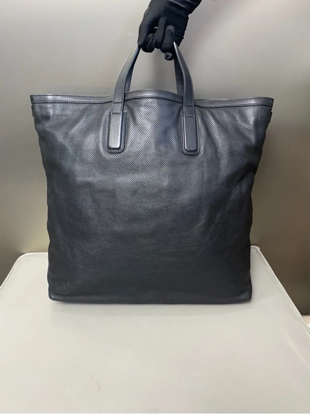 95新 GUCCI/古驰 黑色全皮双肩包斜挎包手提包托特包zp032