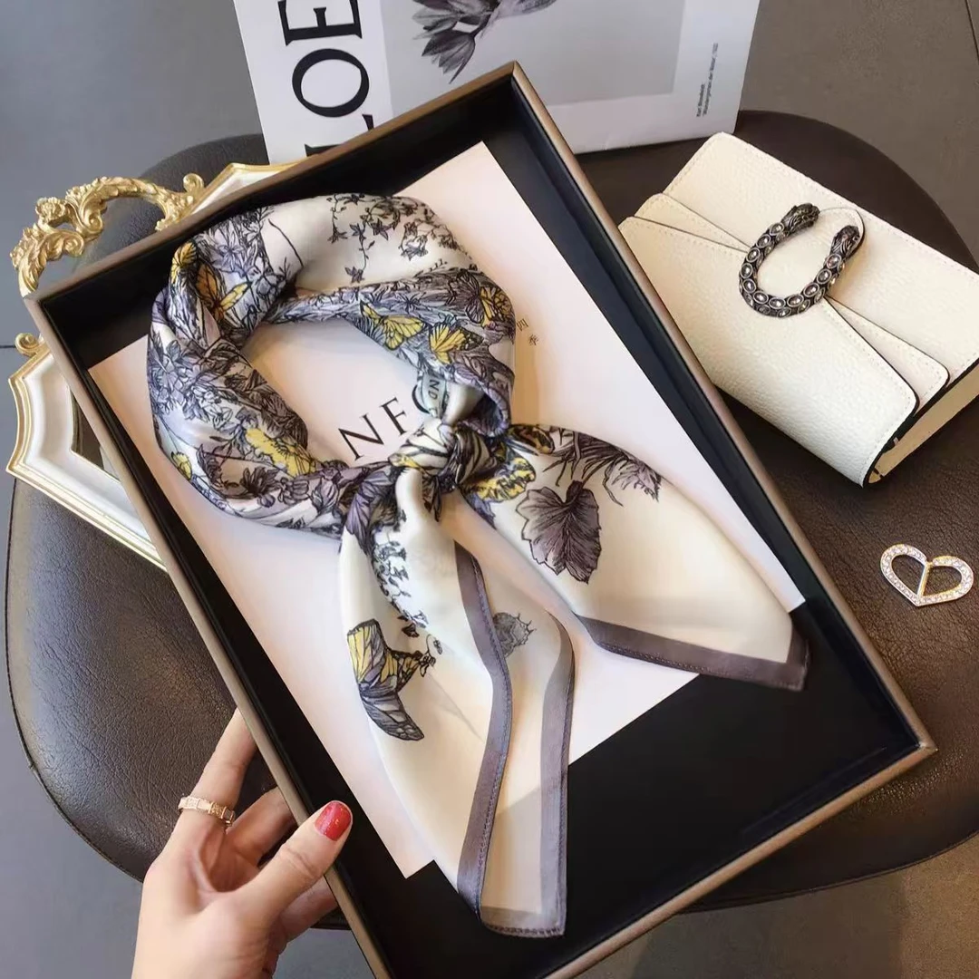 100新款百搭杭州丝绸丝巾90*90#3315