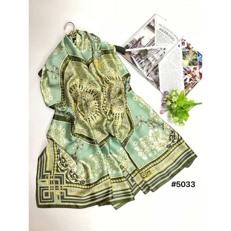 100新款百搭杭州丝绸丝巾90*200#5033