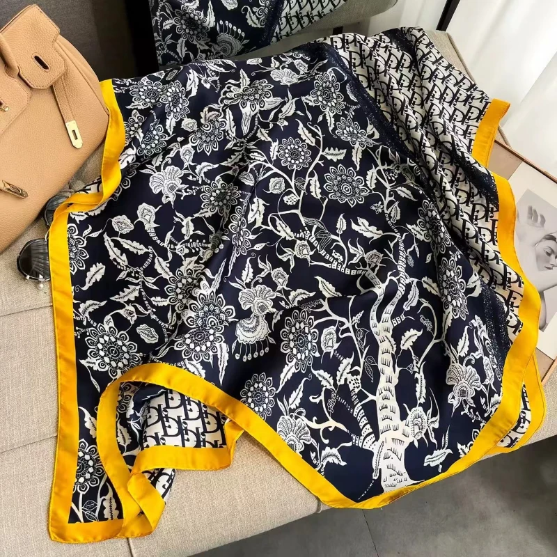 100新款百搭杭州丝绸丝巾90*180#3143