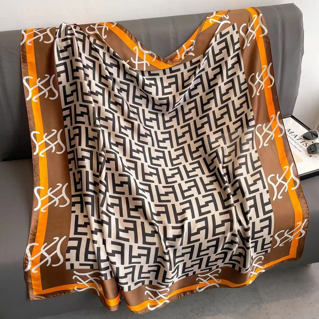 100新款百搭杭州丝绸丝巾110*110#3921