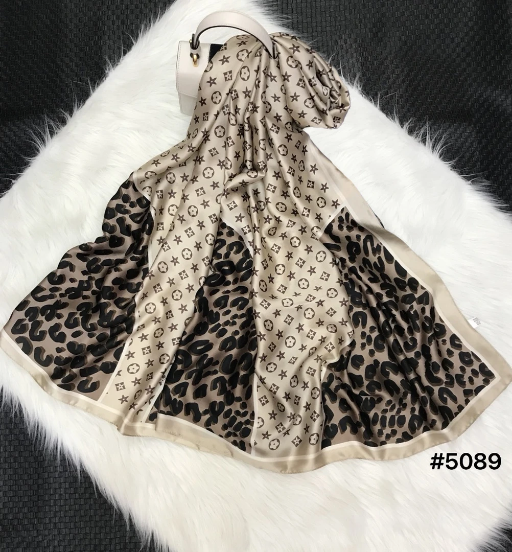 100新款百搭杭州丝绸丝巾90*200#5089