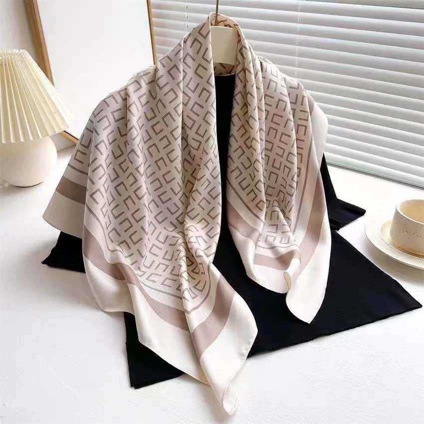 100新款百搭杭州丝绸丝巾90*90#1143