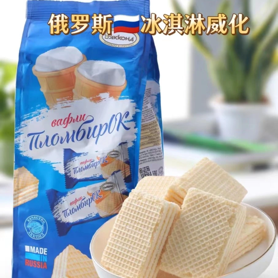 俄罗斯进口阿孔特威化冰淇淋味威化408克