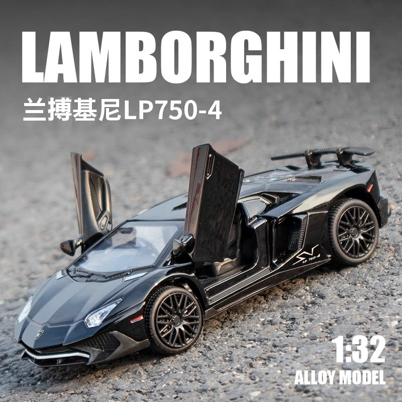 兰博LP750合金车模型仿真汽车模型玩具车1:32声光回力收藏摆件礼O