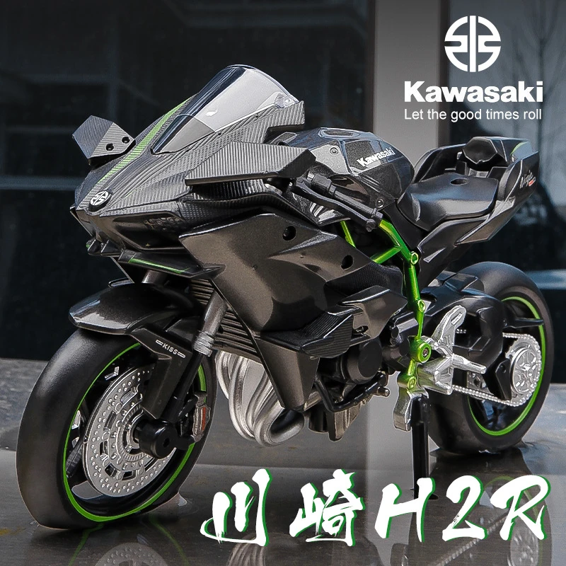 川崎H2R机车模型合金车模型仿真汽车模型玩具车1:12精致收藏摆件