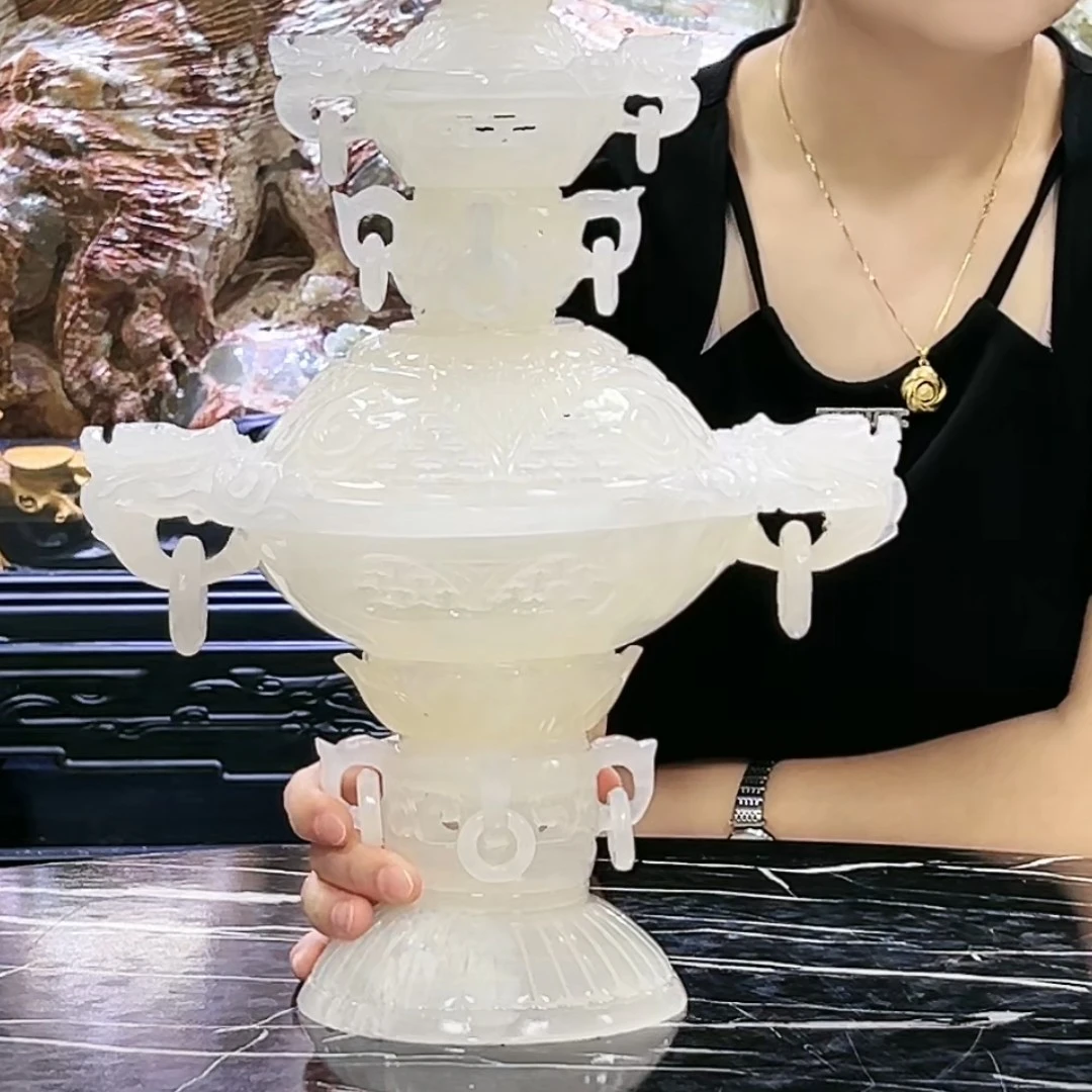 【付米链接 所见即所得】纯手工雕刻居家商务博古架中式新中式摆件.