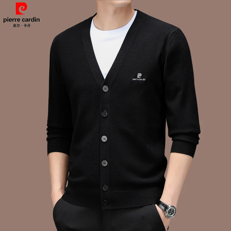 【国际大牌皮尔卡丹】高档羊毛衫男秋季新款开衫毛衣外套长袖针织衫