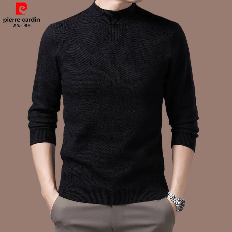 【皮尔卡丹官方正品】秋冬季新款半高领羊毛衫男打底针织衫男士毛衣