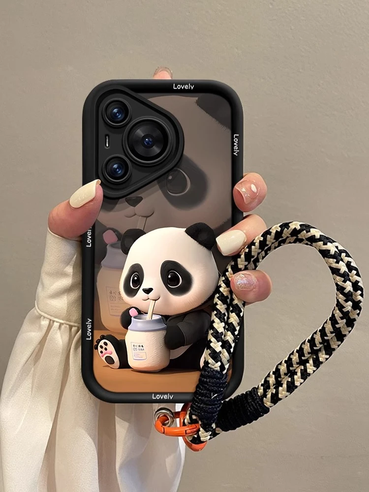 熊猫适用华为pura70手机壳硅胶全包p70pro+保护套可爱卡通ultra手