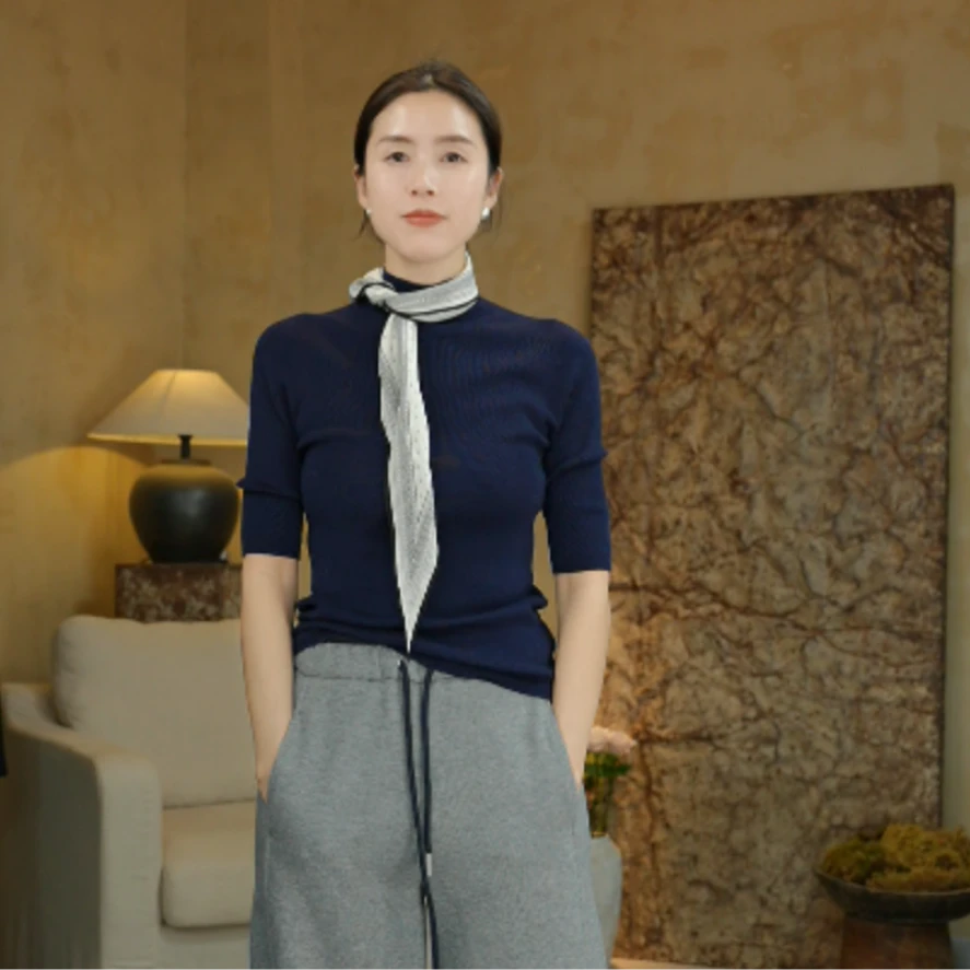 IMLINCONTE14姆米真丝双皱丝巾YX42SJ128