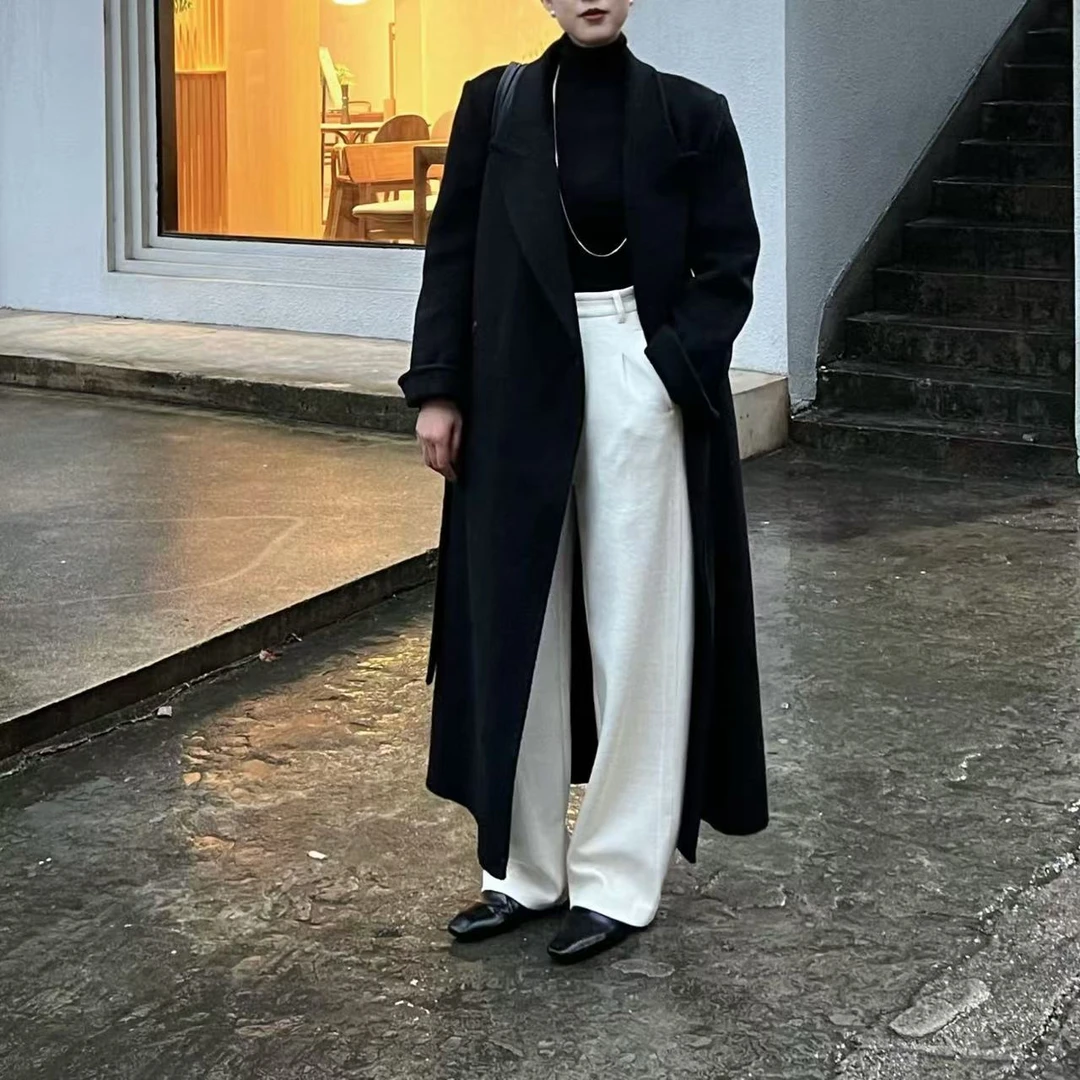 IMLINCONTE羊驼毛中长款绵羊毛大衣XG42DY630