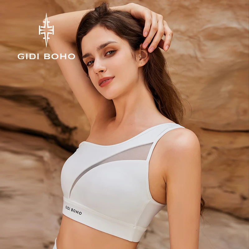 GIDI BOHO/极地薄荷运动内衣女夏季新款拼接镂空设计瑜伽美背速干
