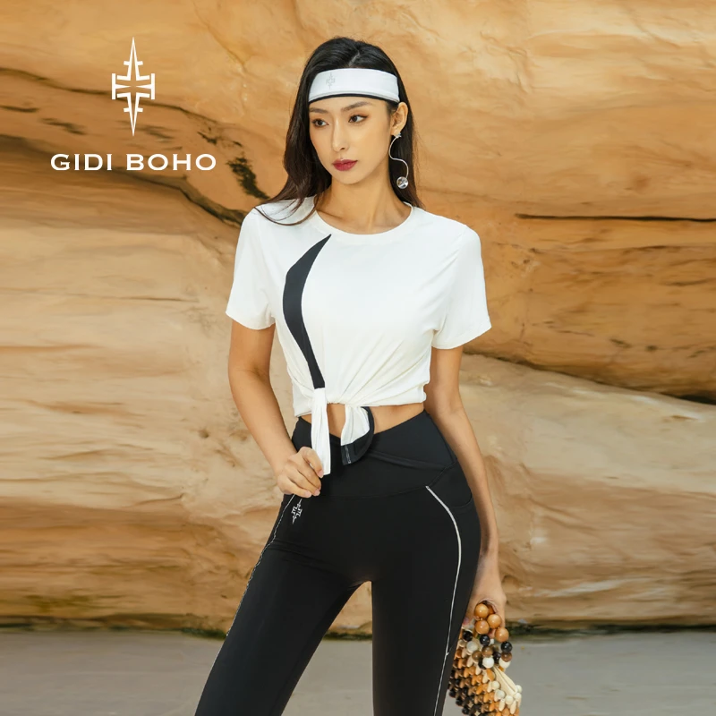 GIDI BOHO/极地薄荷夏季新款户外运动健身透气时尚瑜伽喇叭裤