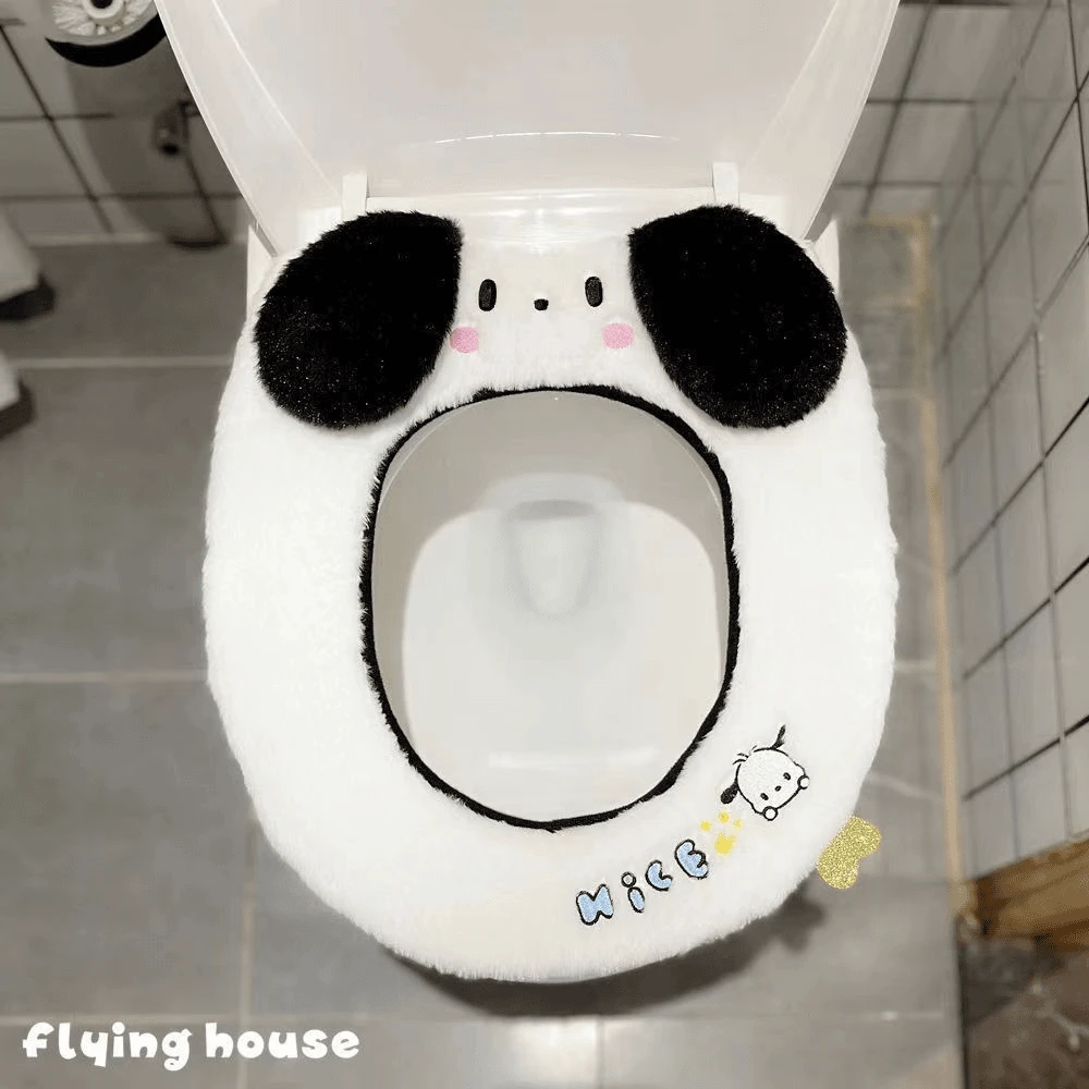 可爱熊掌卡通煤球马桶坐垫加厚四季通用坐便器垫子保暖家用粘贴