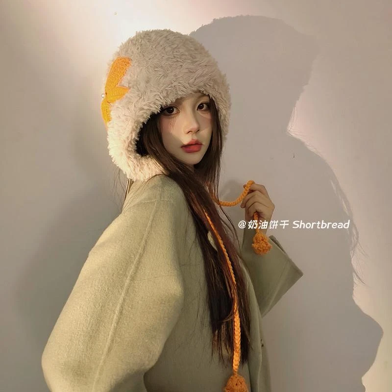 奶油饼干巴拉克拉法帽新款冬天针织护耳保暖帽子帽防寒围脖毛线帽