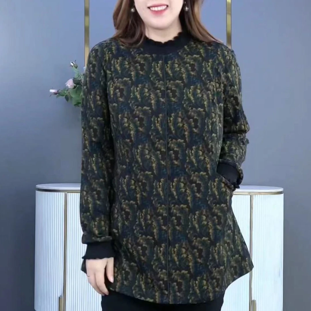 苏兰诺半高领长袖保暖洋气百搭时尚打底宽松加绒加厚秋冬231086