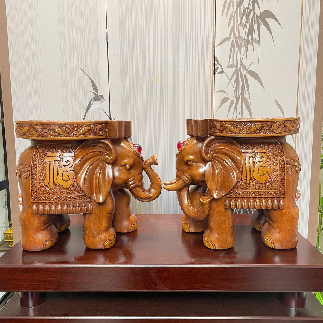 吉象如意大象富凳财高档客厅装饰品公司乔迁开业礼物中式