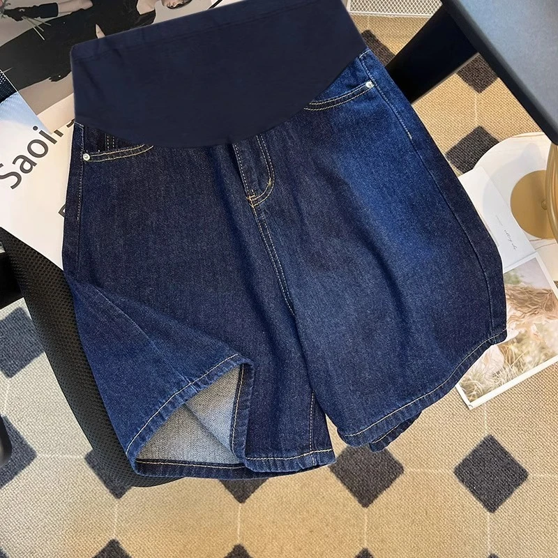 孕妇短裤夏季薄款外穿小个子大码阔腿裤女夏装牛仔裤打底五分裤子