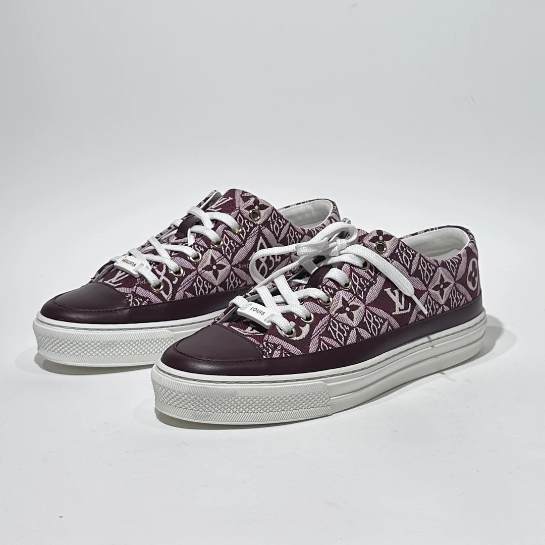 37码/98新/LV/路易威登 1854 酒红色时尚板鞋/ML1162