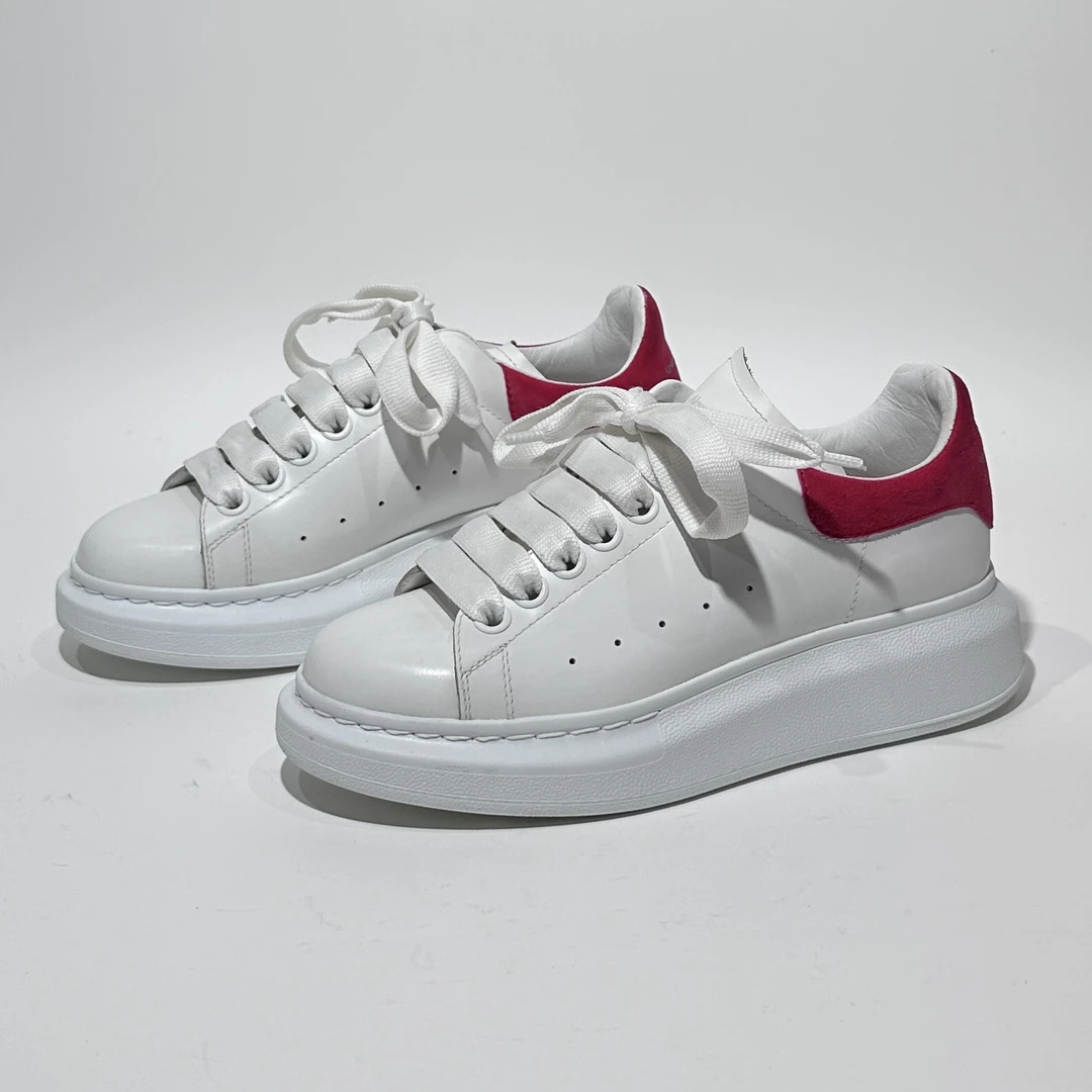 35.5码/98新/Alexander McQueen/麦昆 桃红尾时尚小白鞋/ML0867