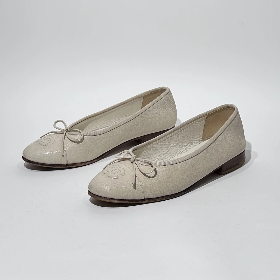 36码/95新/香奈儿/Chanel/白色芭蕾舞鞋ML1133