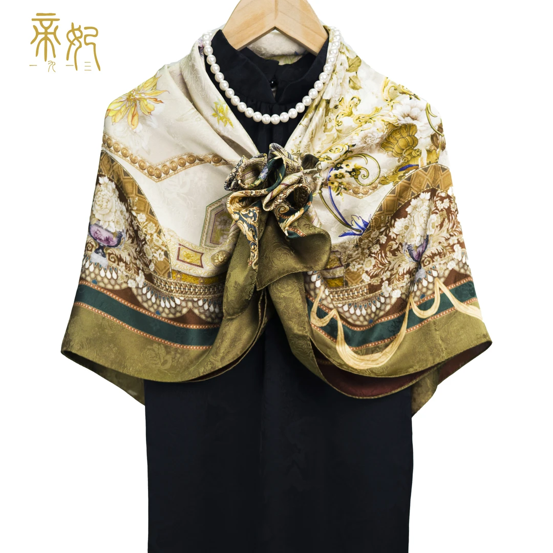 帝妃丝绸110×110大方巾双面印22姆米桑蚕丝真丝丝巾围巾