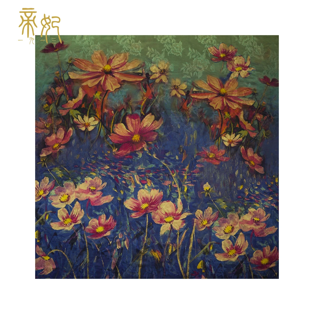 帝妃丝绸【立体织花】40姆米老料香云纱140×140大方巾桑蚕丝丝巾