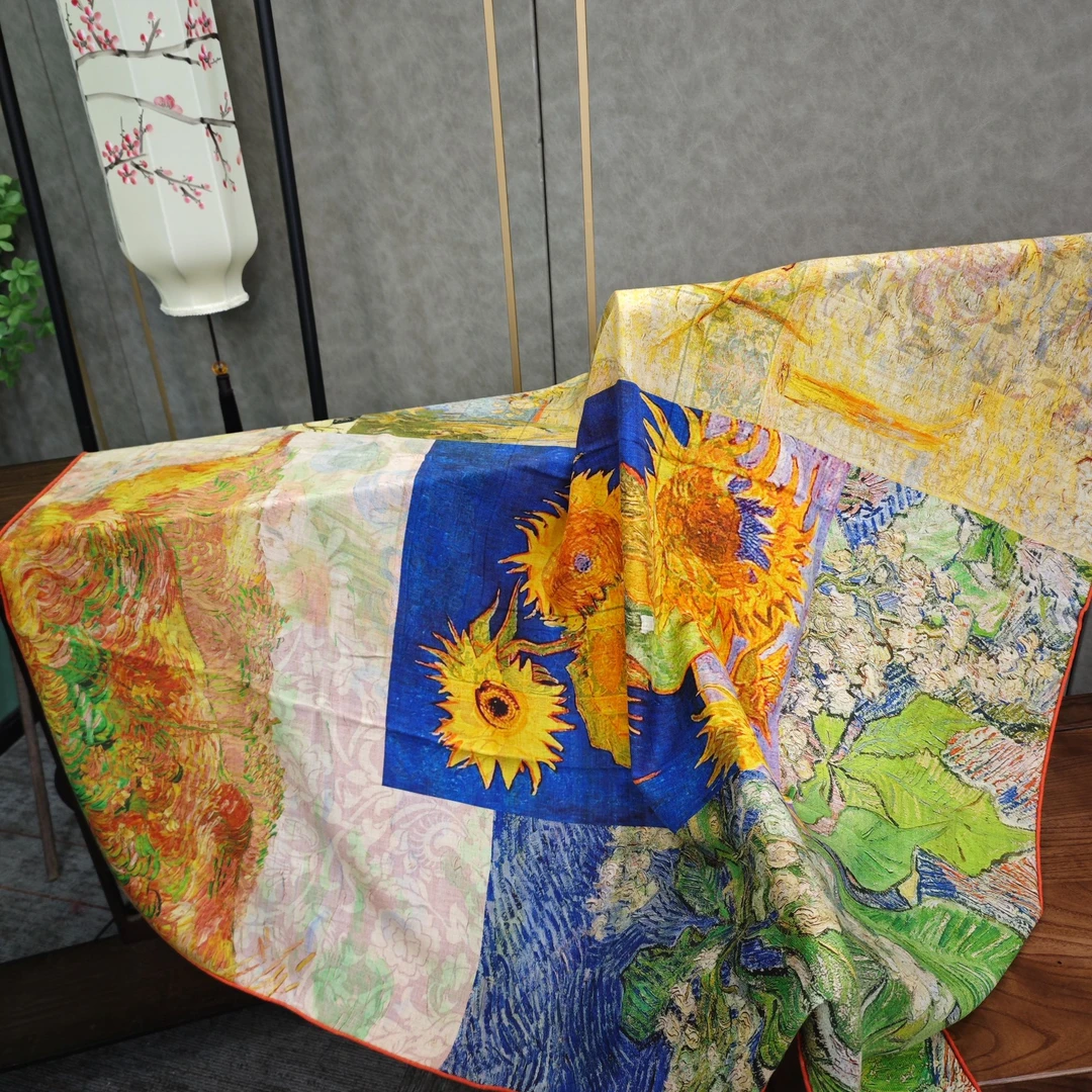 帝妃【橙蝶之恋】新款140丝毛桑蚕丝真丝丝巾