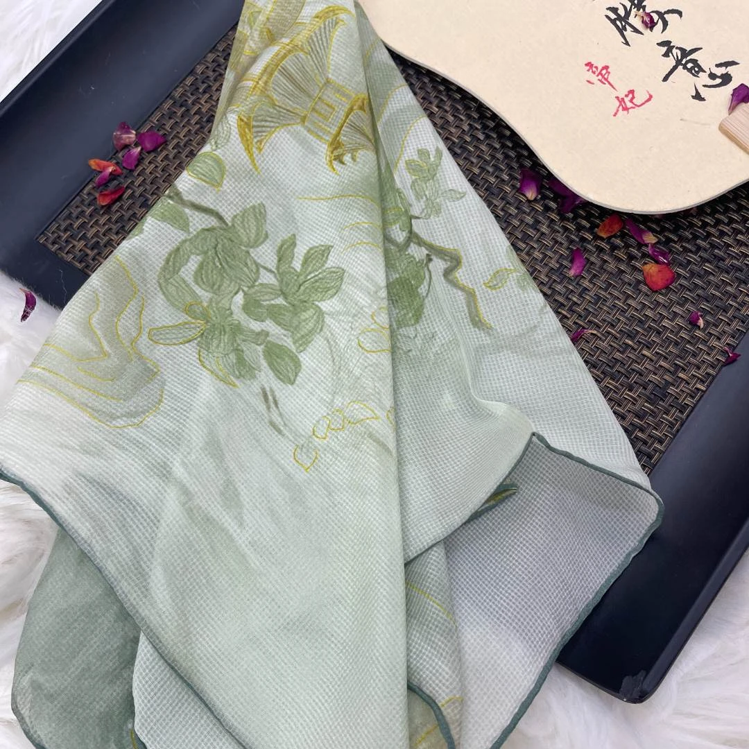 【帝妃丝绸】新款70隐格桑蚕丝真丝丝巾