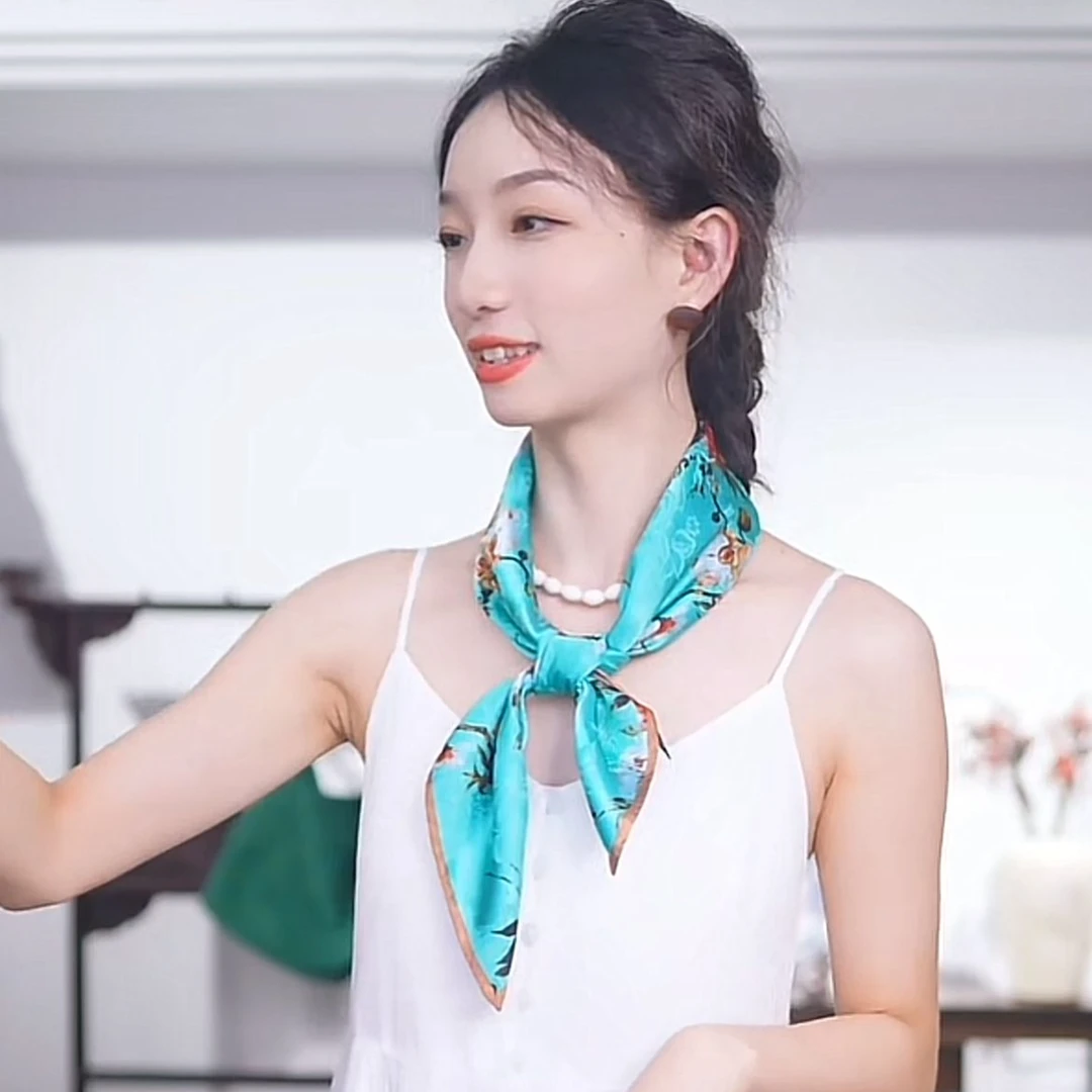 帝妃丝绸【】花罗70×70国风方巾22姆米桑蚕丝真丝丝巾时尚洋气