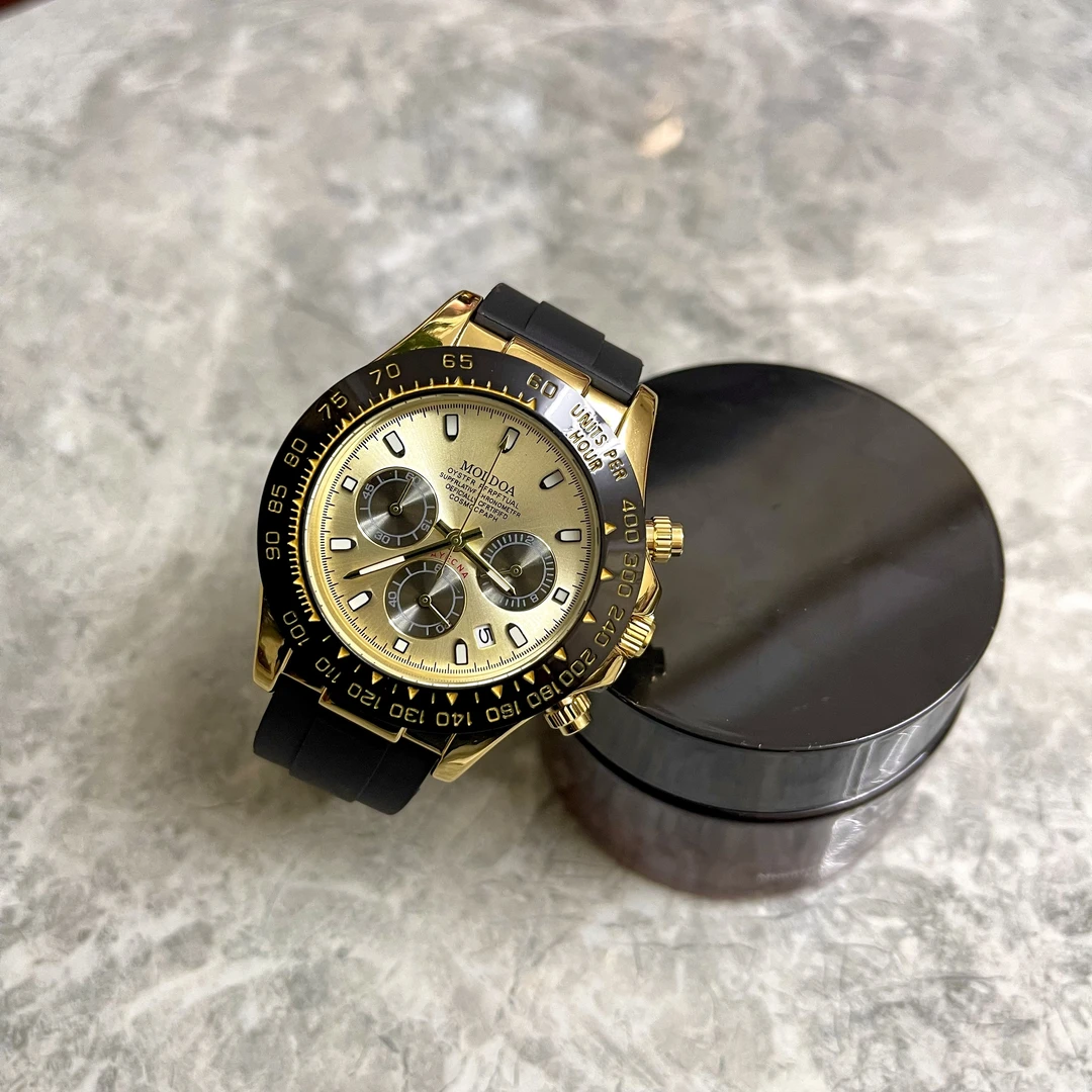 余文乐同款金迪系列机械感多功能手表男款经典金色夜光防水腕表J1