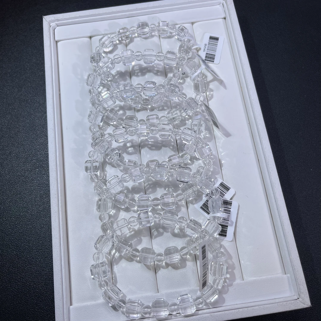 天然白水晶切面手串