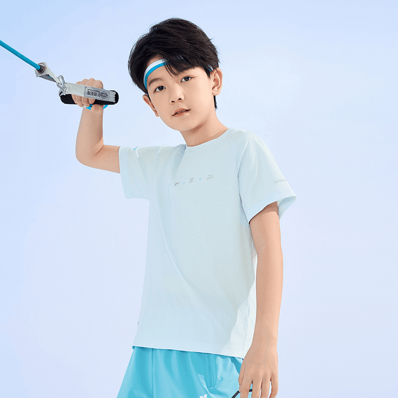特步儿童释冰短袖中大童释冰科技运动户外休闲T恤676225019142