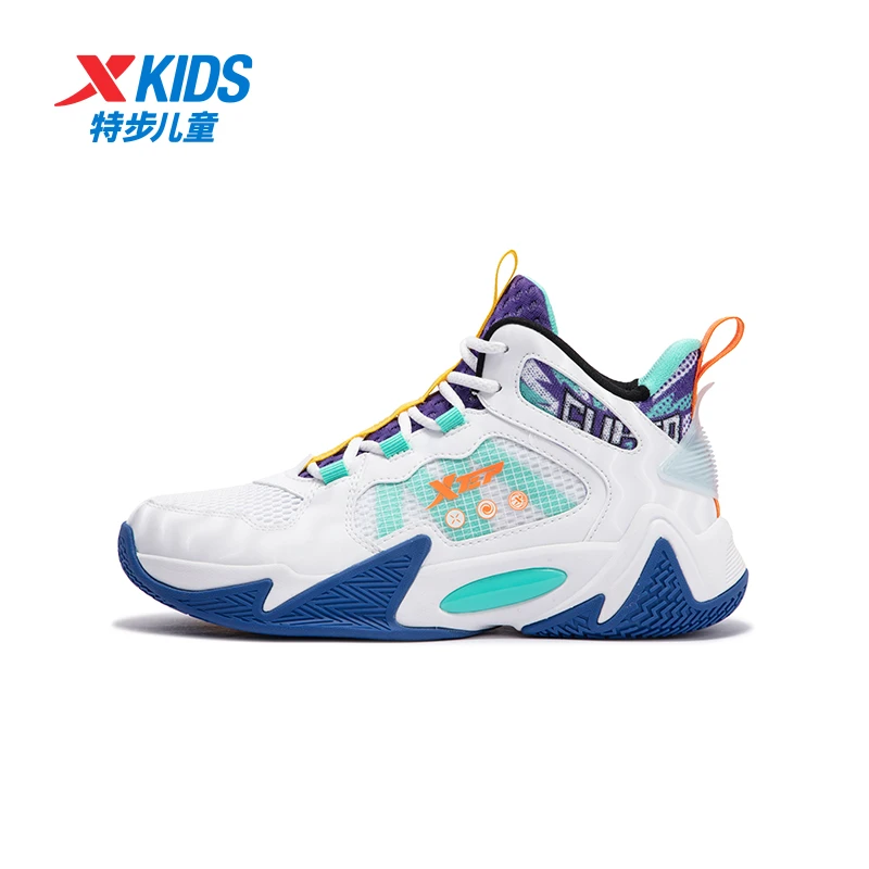 风影2.0特步儿童篮球鞋秋季大童防滑耐磨减震运动鞋676115129133